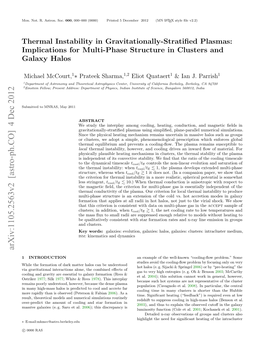 Thermal Instability in Gravitationally-Stratiﬁed Plasmas: Implications for Multi-Phase Structure in Clusters and Galaxy Halos