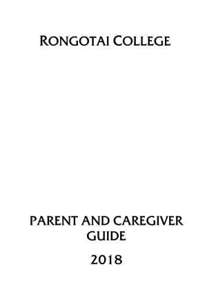 Rongotai College Parent and Caregiver Guide 2018
