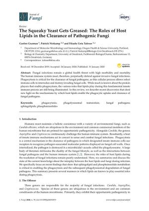 The Roles of Host Lipids in the Clearance of Pathogenic Fungi