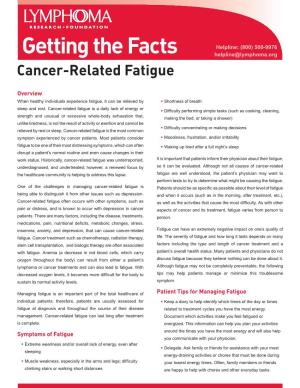 Getting the Facts: Cancer-Related Fatigue