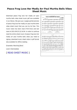 Peace Frog Love Her Madly Arr Paul Murtha Bells Vibes Sheet Music