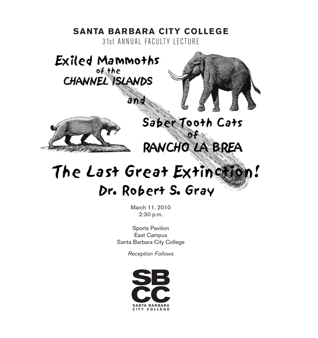 SANTA BARBARA CITY COLLEGE 31St ANNUAL FACULTY LECTURE
