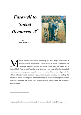 Farewell to Social Democracy?*