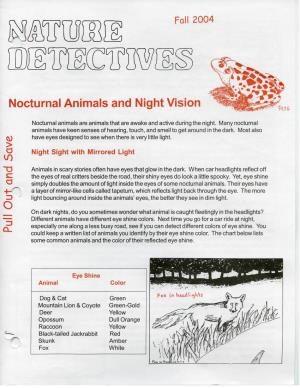 Nocturnal Animals and Night Vision