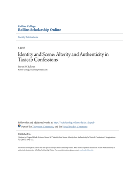Alterity and Authenticity in Taxicab Confessions Steven W