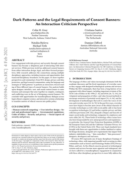 Dark Patterns and the Legal Requirements of Consent Banners: an Interaction Criticism Perspective