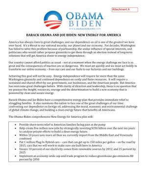 Barack Obama and Joe Biden: New Energy for America