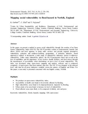 Mapping Social Vulnerability to Flood Hazard in Norfolk, England