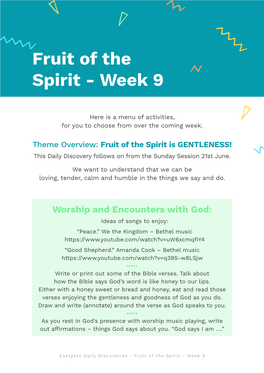 Fruit of the Spirit - Week 9