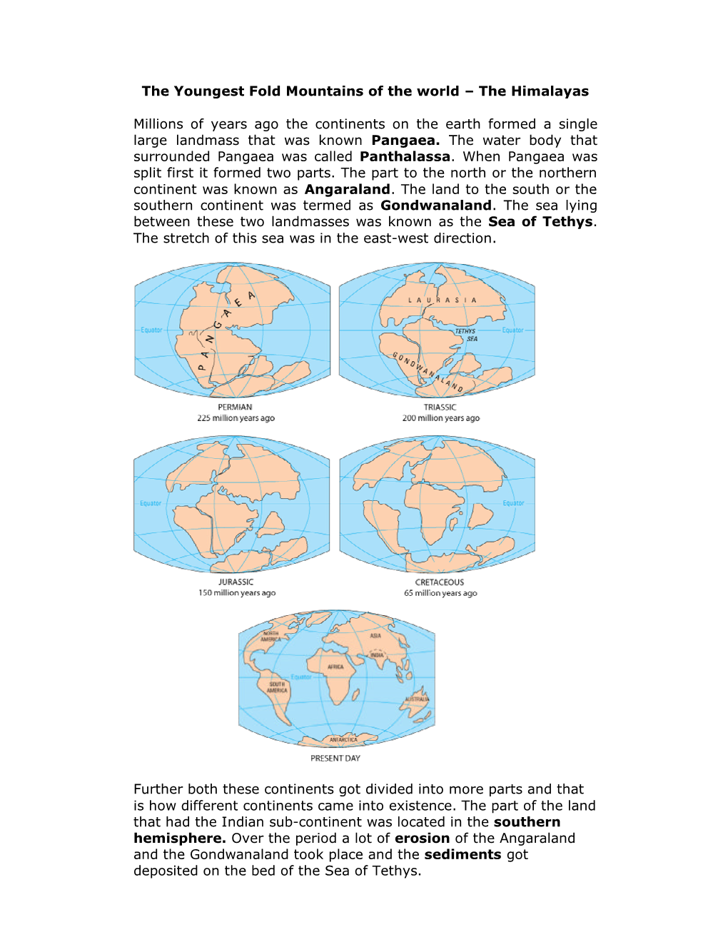 The Youngest Fold Mountains of the World – the Himalayas