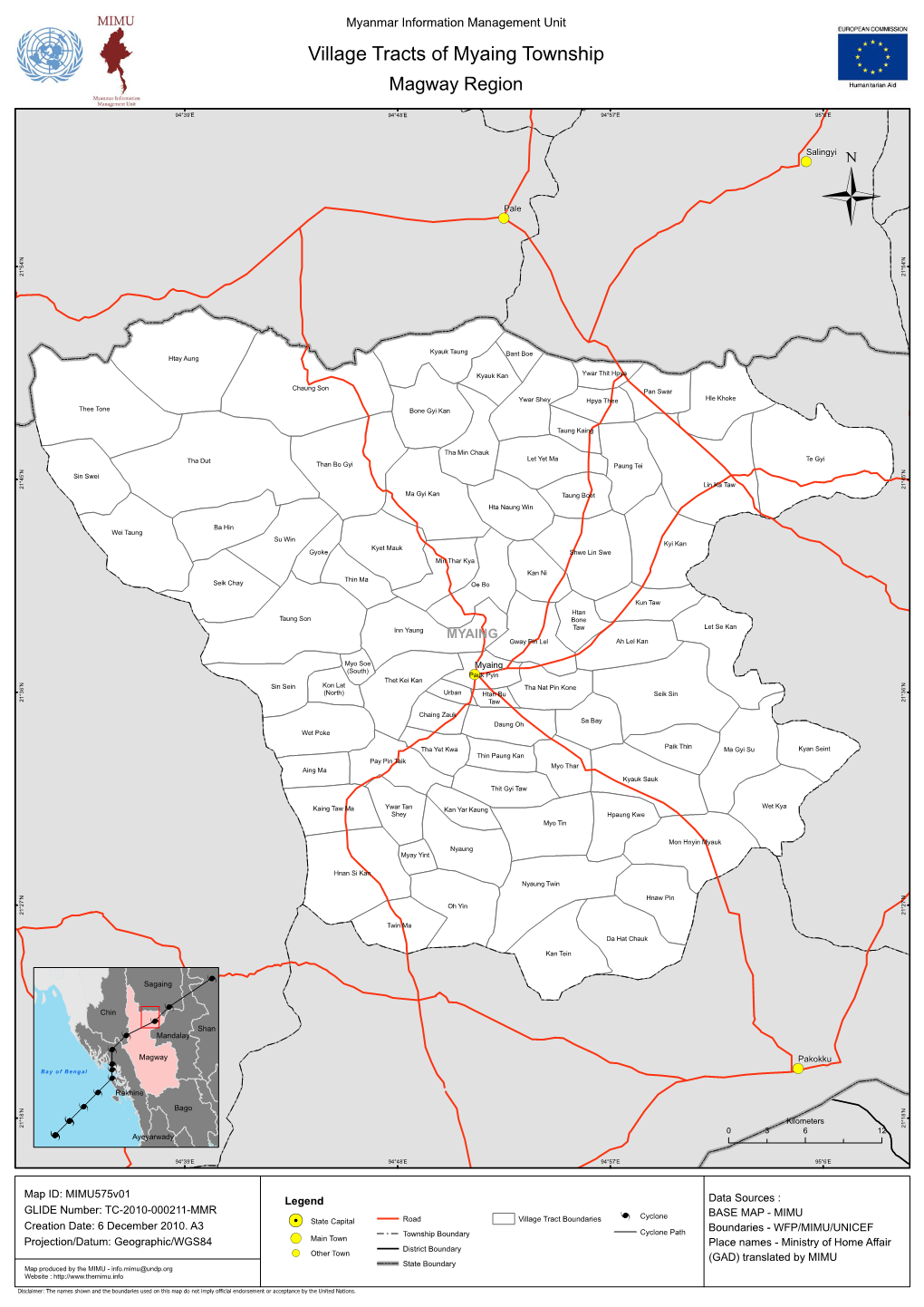 Village Tracts of Myaing Township Magway Region