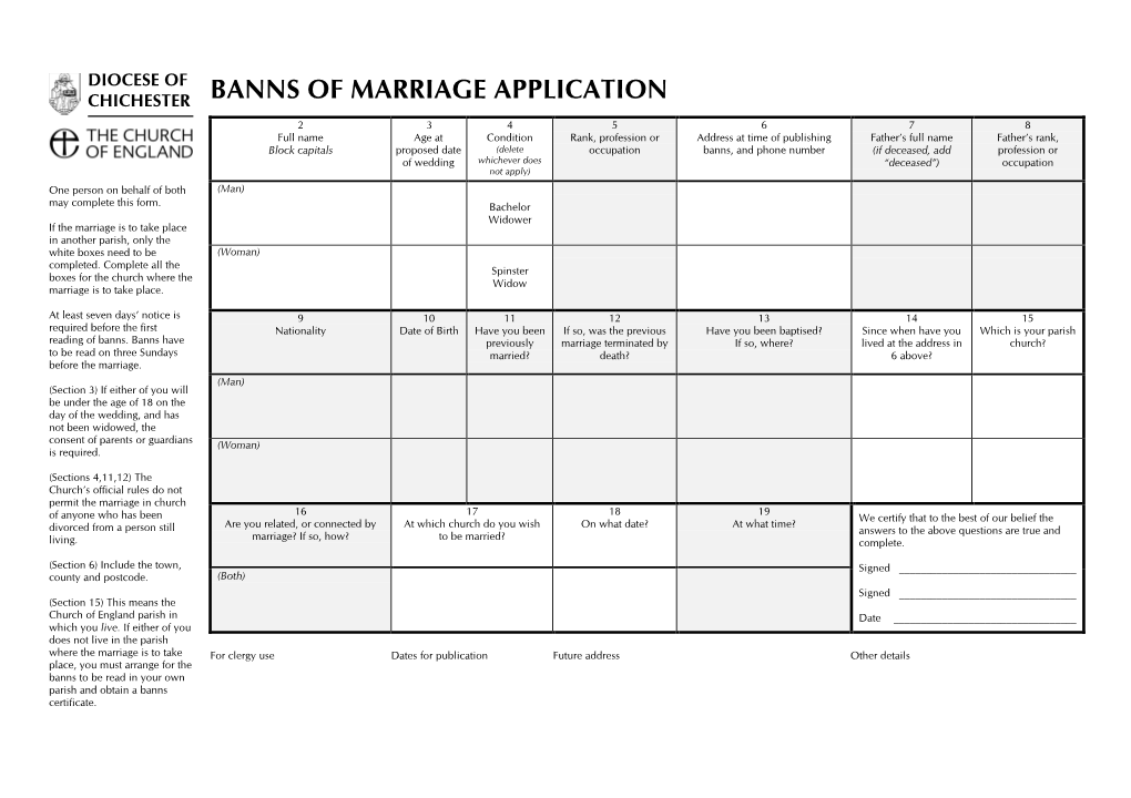 Banns of Marriage