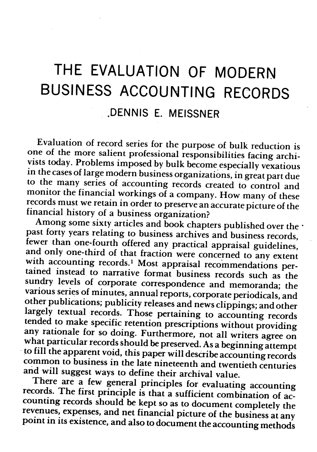 Business Accounting Records .Dennis E