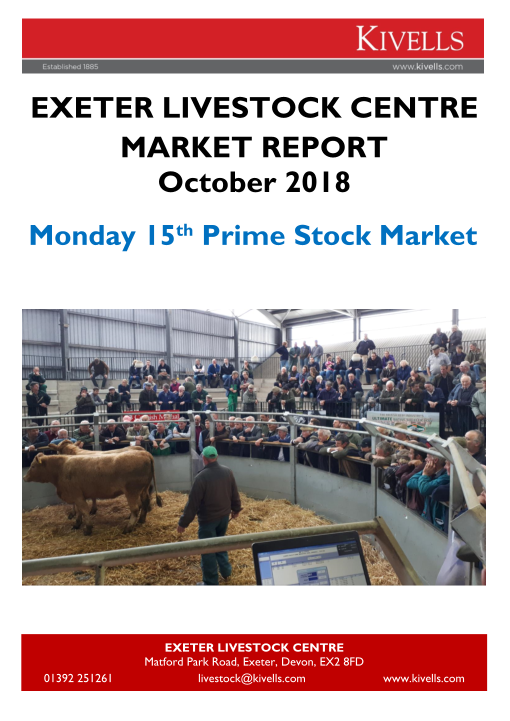 EXETER LIVESTOCK CENTRE MARKET REPORT October 2018