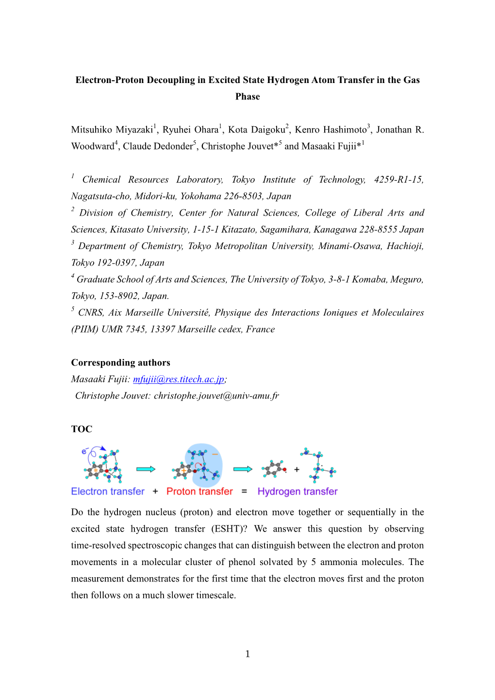 1 Electron-Proton Decoupling in Excited State Hydrogen Atom