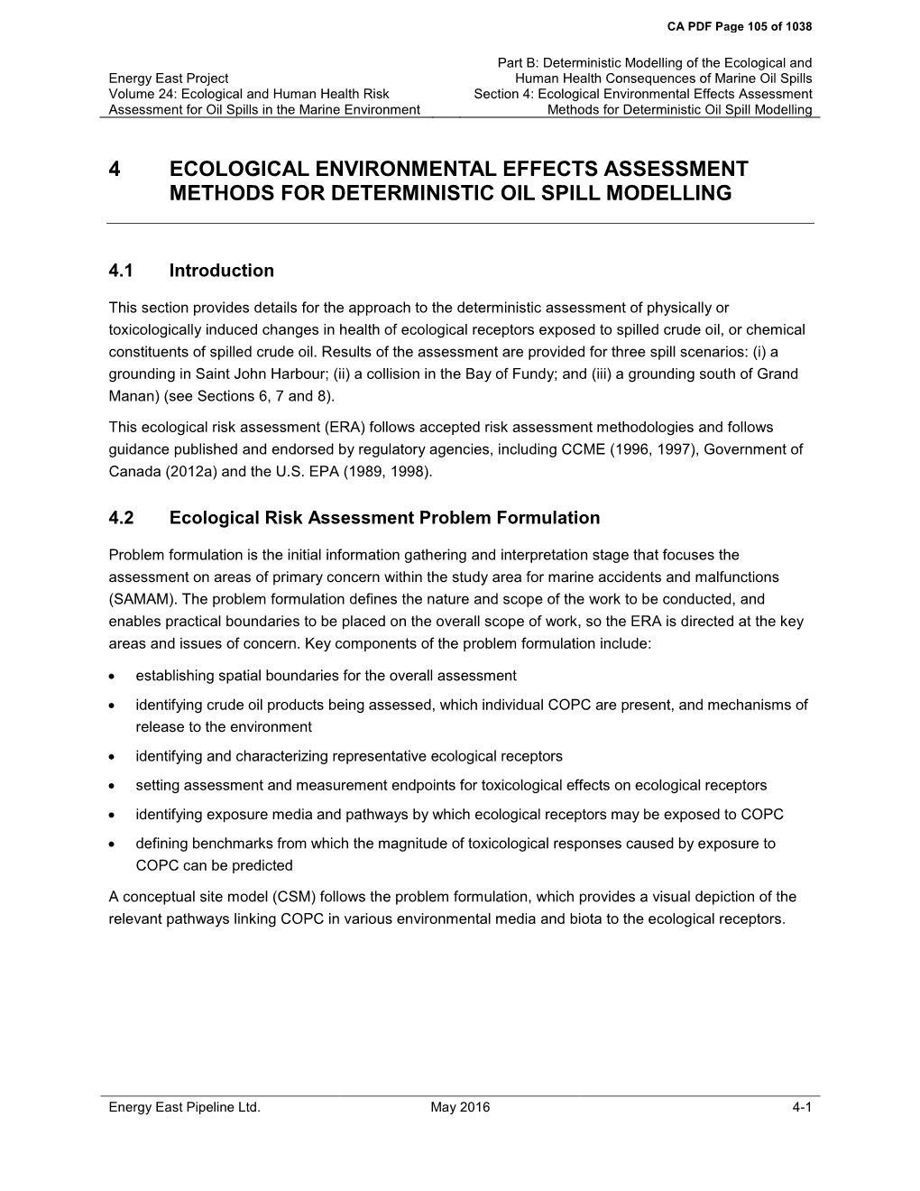 4 Ecological Environmental Effects Assessment Methods for Deterministic Oil Spill Modelling