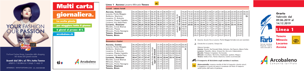 Orarietti Linea 1 2019 Metà Anno.Pmd