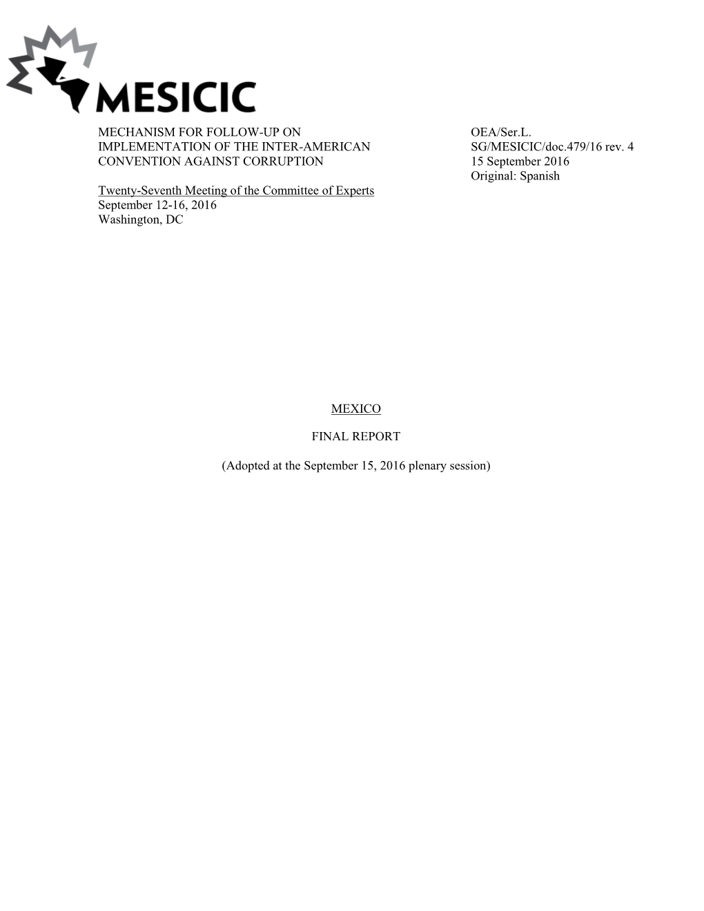 Mechanism for Follow-Up on Implementation of the Inter-American Convention Against Corruption