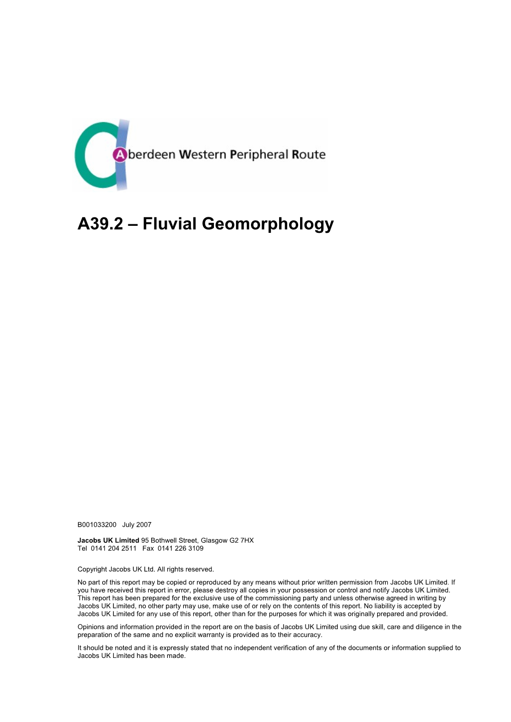A39.2 – Fluvial Geomorphology