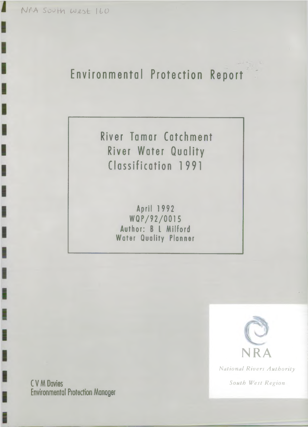 Environmental Protection Report River Tamar Catchment River Water