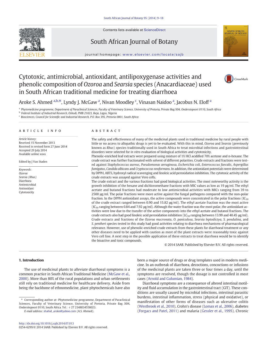 Cytotoxic, Antimicrobial, Antioxidant, Antilipoxygenase