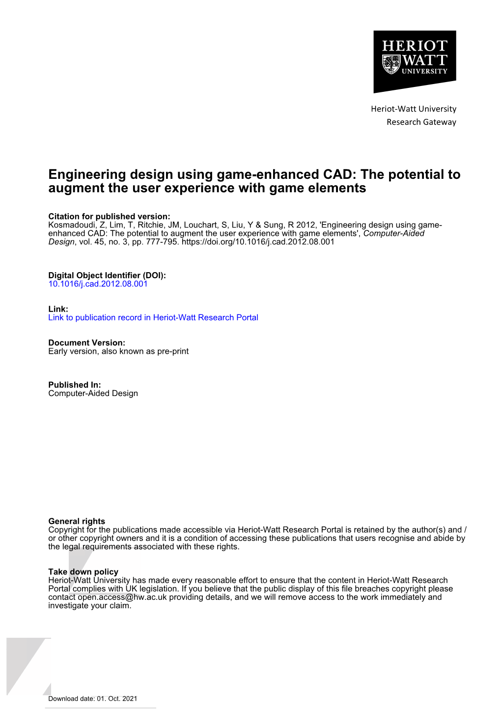 Engineering Design Using Game-Enhanced CAD: the Potential to Augment the User Experience with Game Elements