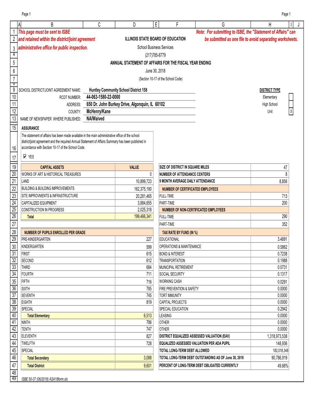 2018 – ASA Form