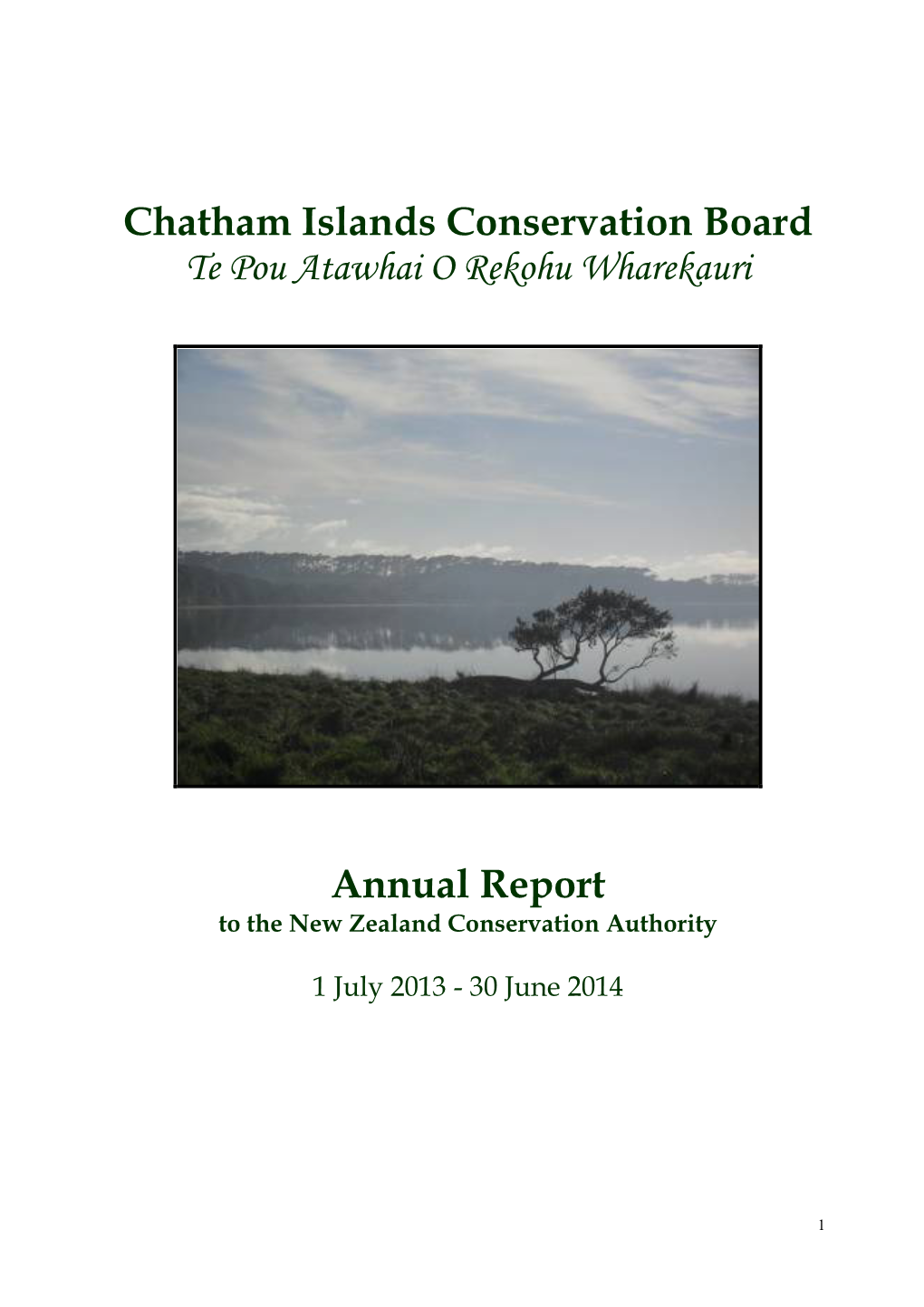 Chatham Islands Conservation Board Annual Report 2013-14