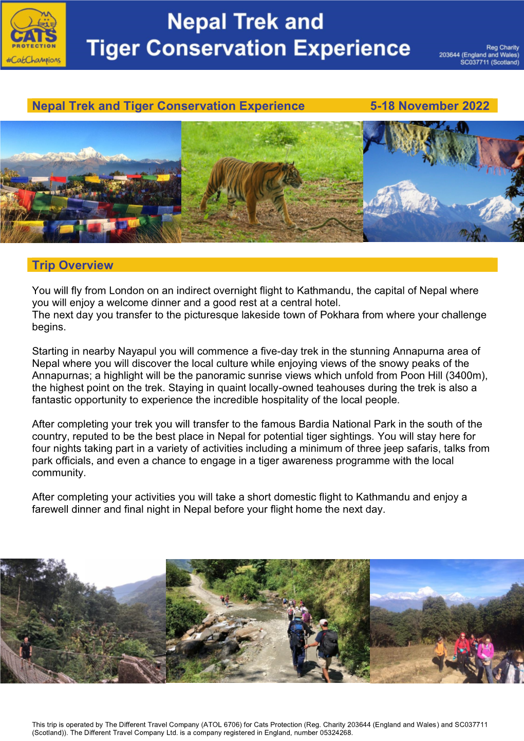 Cats Protection Nepal Trek and Tiger Conservation Experience 2022