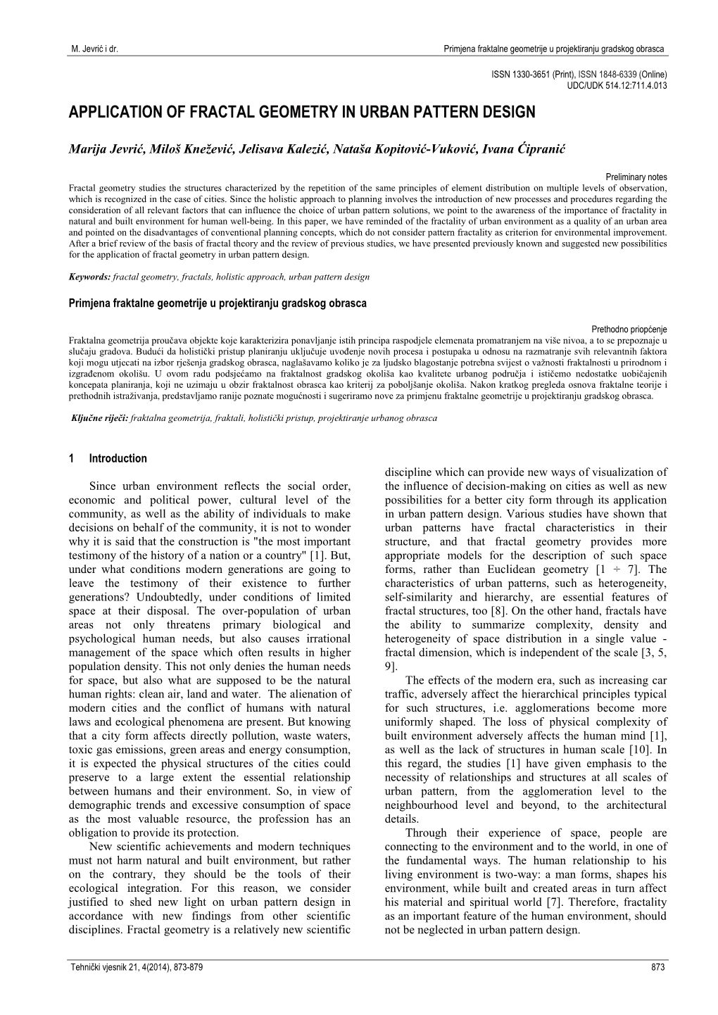 Application of Fractal Geometry PLANNING Built Environment