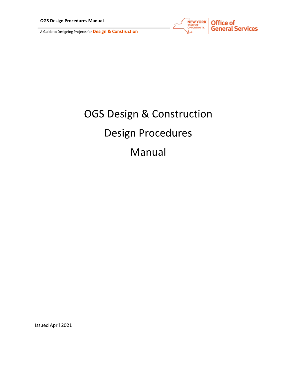 Design Procedures Manual