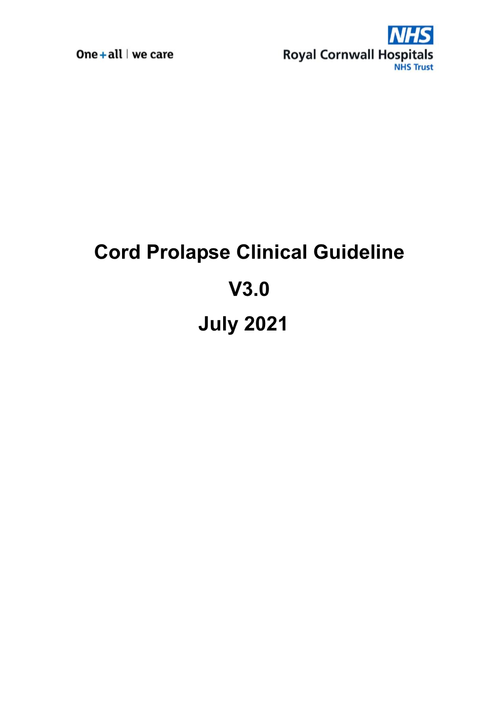 Cord Prolapse Clinical Guideline