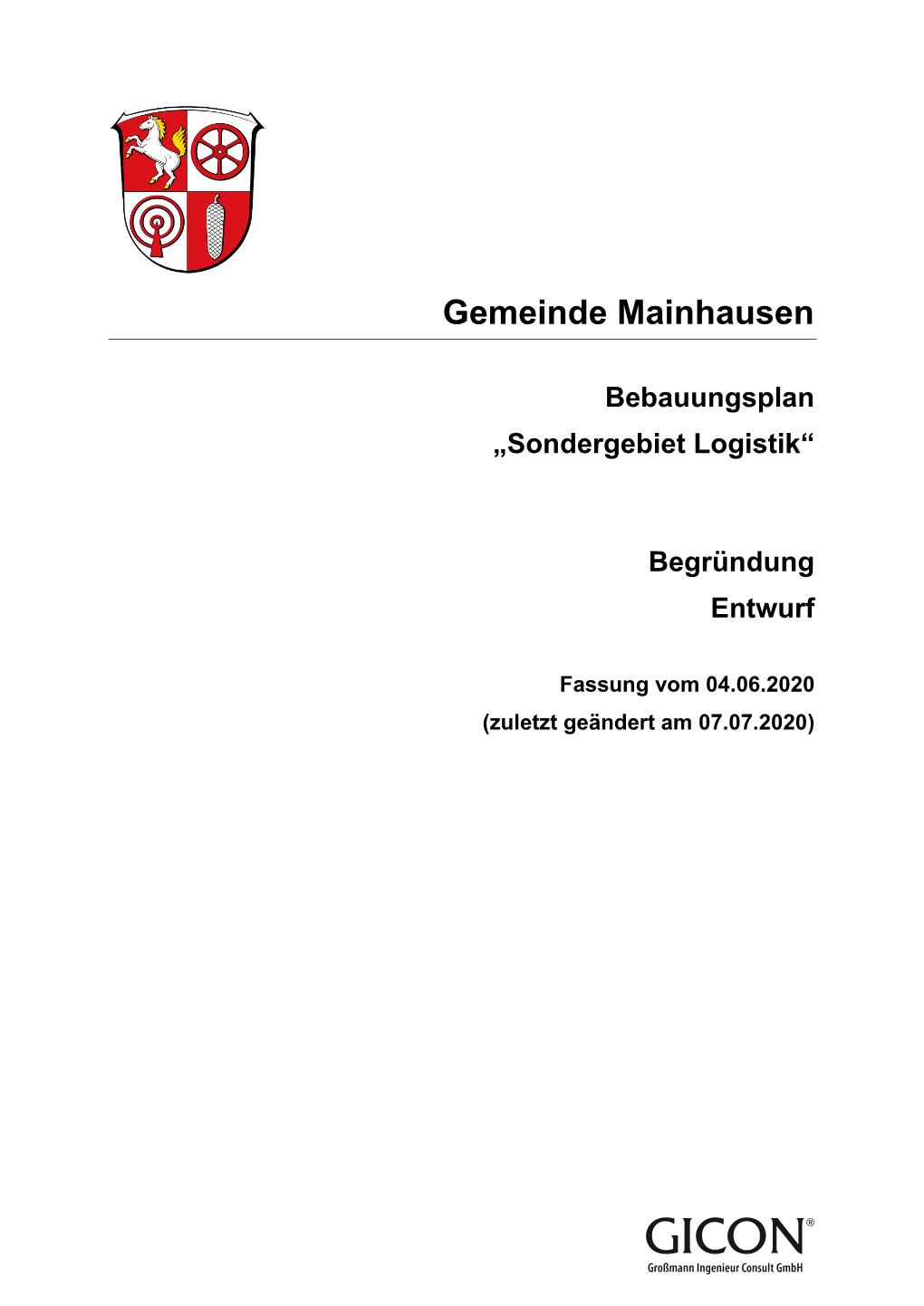 Bebauungsplan „Sondergebiet Logistik“ Begründung Entwurf