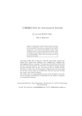A Bibtex Style for Astronomical Journals