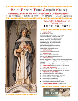 Saint Rose of Lima Catholic Church Generosity, Humility, and Love for the Lord in the Holy Eucharist 504 So