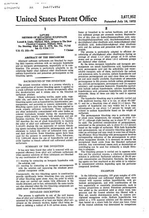 United States Patent Office Patented July 18, 1972 2 Linear Or Branched in Its Carbon Backbone, and One to 3,677,952 Two Sulfonate Groups Per Aromatic Nucleus