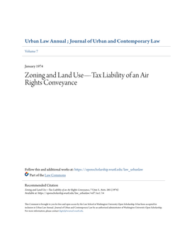 Zoning and Land Use—Tax Liability of an Air Rights Conveyance