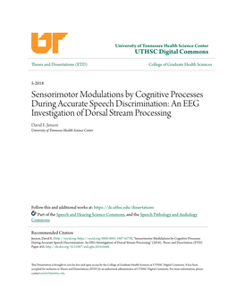 Sensorimotor Modulations by Cognitive Processes During Accurate Speech Discrimination: an EEG Investigation of Dorsal Stream Processing David E