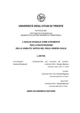 L'analisi Spaziale Come Strumento Per La Ricostruzione Della