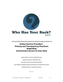 Online Service Providers' Privacy and Transparency Practices Regarding