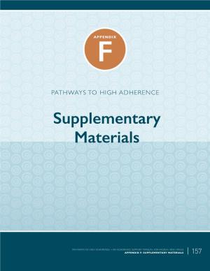 Appendix F – Supplementary Materials