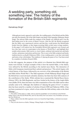 The History of the Formation of the British-Sikh Regiments