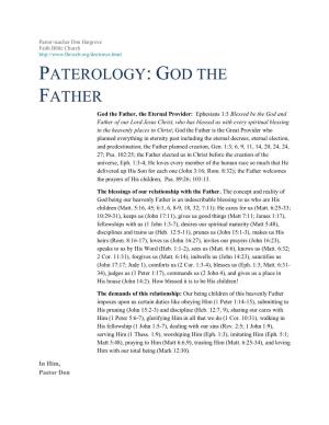 Paterology: God the Father