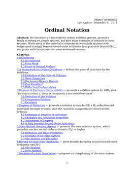 Ordinal Notation