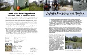 Reducing Stormwater and Flooding About What You Can Do to Make a Difference the Ten Principles of Effective Stormwater Management