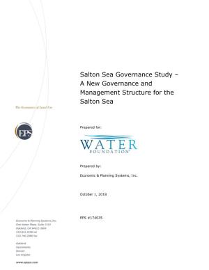 A New Governance and Management Structure for the Salton Sea