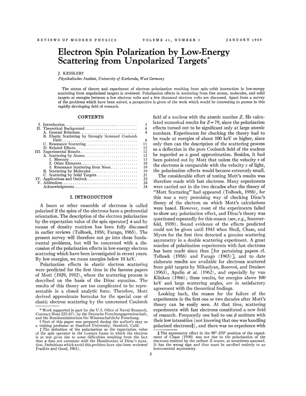 Electron Spin Polarization by Low-Energy Scattering From