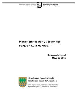 Plan Rector De Uso Y Gestión Del Parque Natural De Aralar