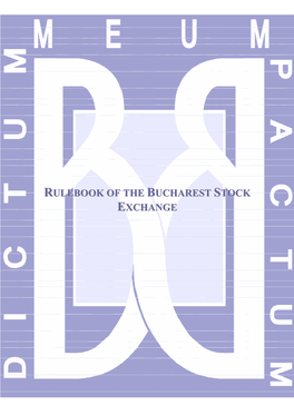 Rulebook of the Bucharest Stock Exchange