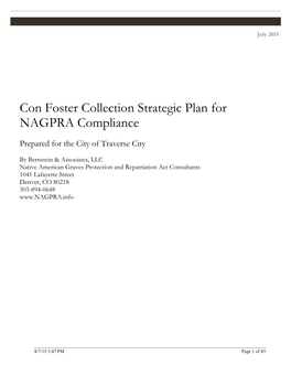 Con Foster Collection Strategic Plan for NAGPRA Compliance